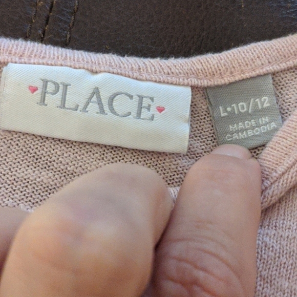 Children's Place pink knit top, 10/12 - Picture 3 of 3